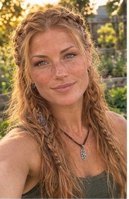 Astrid Lund in the garden