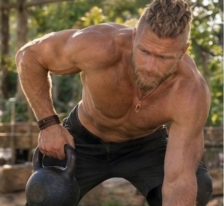 Leif training with a kettlebell